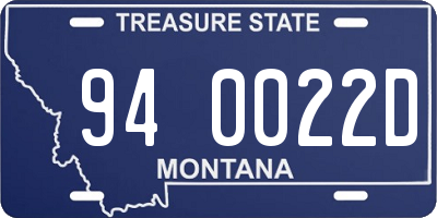 MT license plate 940022D