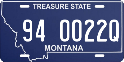 MT license plate 940022Q