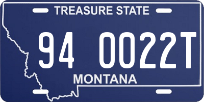 MT license plate 940022T