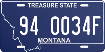 MT license plate 940034F