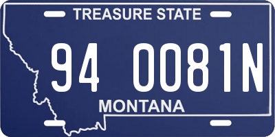 MT license plate 940081N