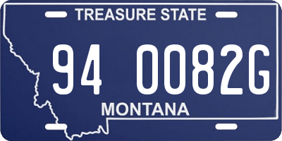 MT license plate 940082G