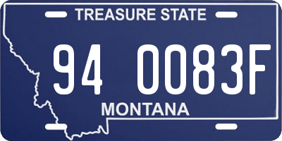 MT license plate 940083F