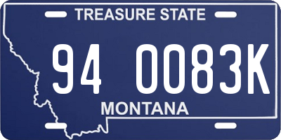 MT license plate 940083K