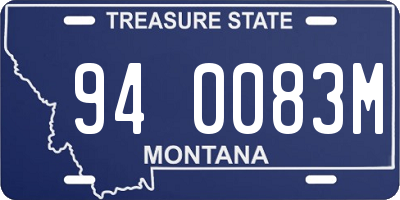 MT license plate 940083M