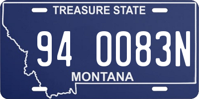 MT license plate 940083N