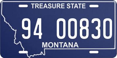 MT license plate 940083O