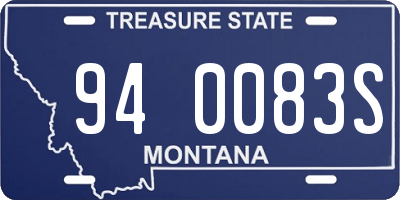 MT license plate 940083S