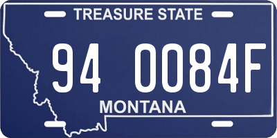 MT license plate 940084F
