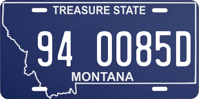 MT license plate 940085D