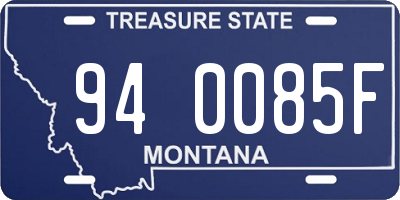 MT license plate 940085F