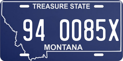 MT license plate 940085X
