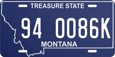 MT license plate 940086K