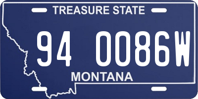 MT license plate 940086W