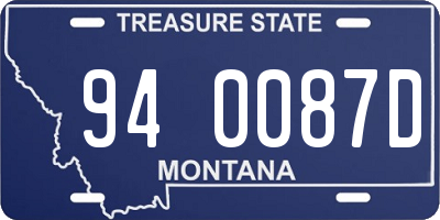 MT license plate 940087D