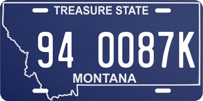 MT license plate 940087K
