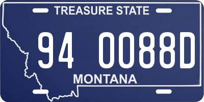 MT license plate 940088D