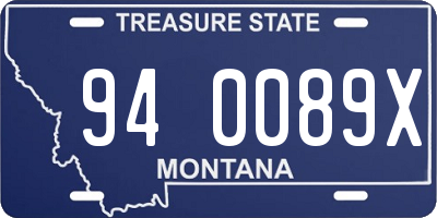 MT license plate 940089X