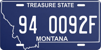 MT license plate 940092F