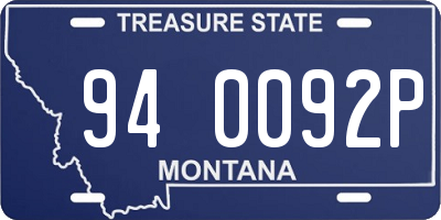 MT license plate 940092P