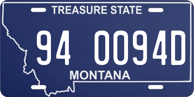 MT license plate 940094D