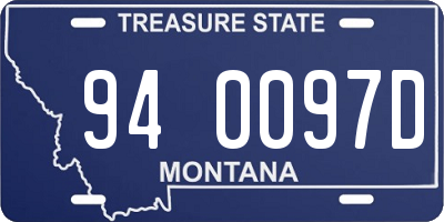 MT license plate 940097D