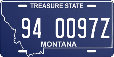 MT license plate 940097Z