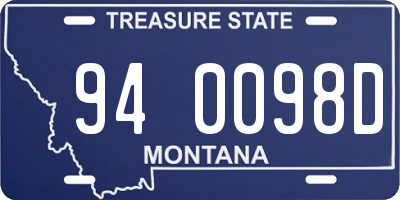 MT license plate 940098D
