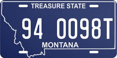 MT license plate 940098T