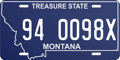 MT license plate 940098X
