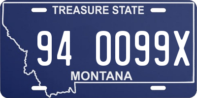 MT license plate 940099X