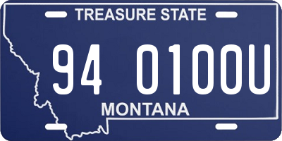 MT license plate 940100U