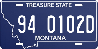 MT license plate 940102D