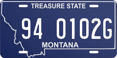 MT license plate 940102G