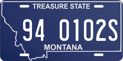 MT license plate 940102S