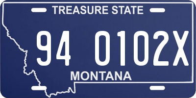 MT license plate 940102X