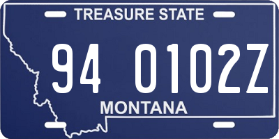 MT license plate 940102Z