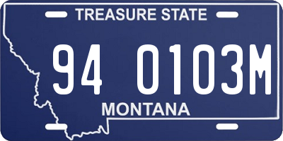 MT license plate 940103M