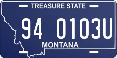 MT license plate 940103U