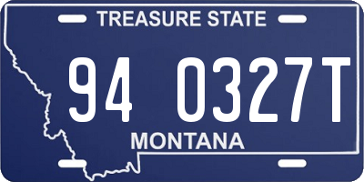 MT license plate 940327T