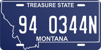 MT license plate 940344N