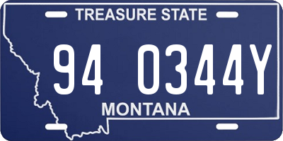 MT license plate 940344Y