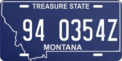 MT license plate 940354Z