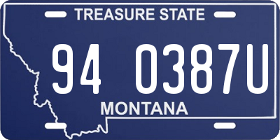 MT license plate 940387U