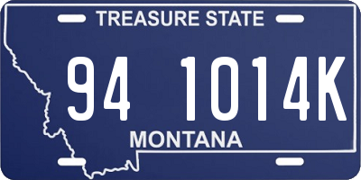 MT license plate 941014K