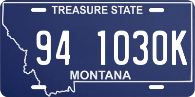 MT license plate 941030K
