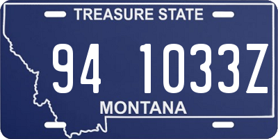 MT license plate 941033Z