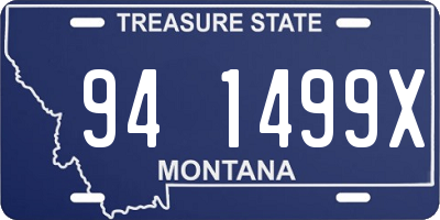 MT license plate 941499X