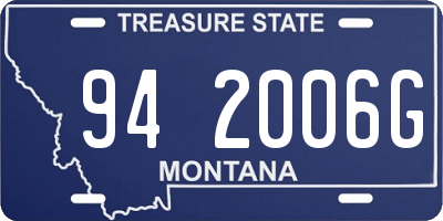 MT license plate 942006G