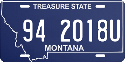 MT license plate 942018U